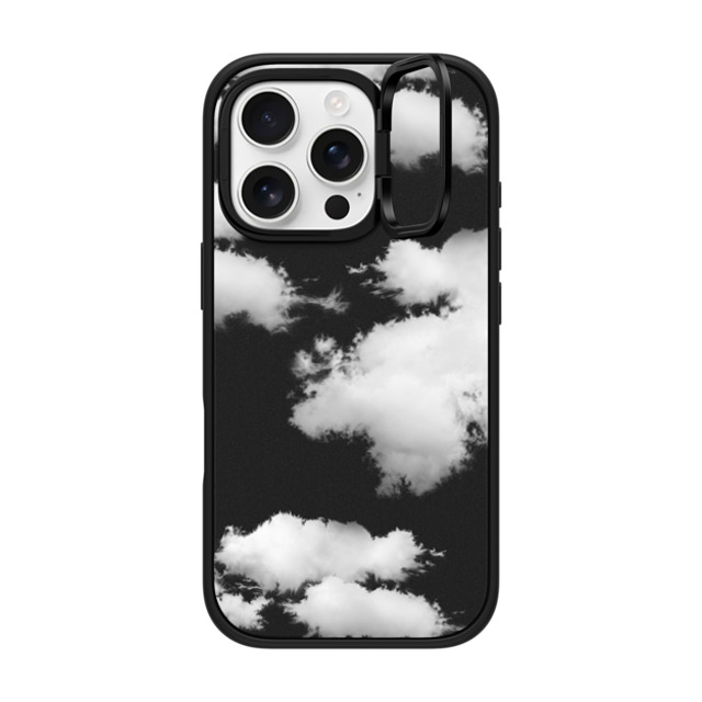 CASETiFY iPhone 16 Pro ケース マットブラック インパクトリングスタンドケース MagSafe対応 Cloud Clouds