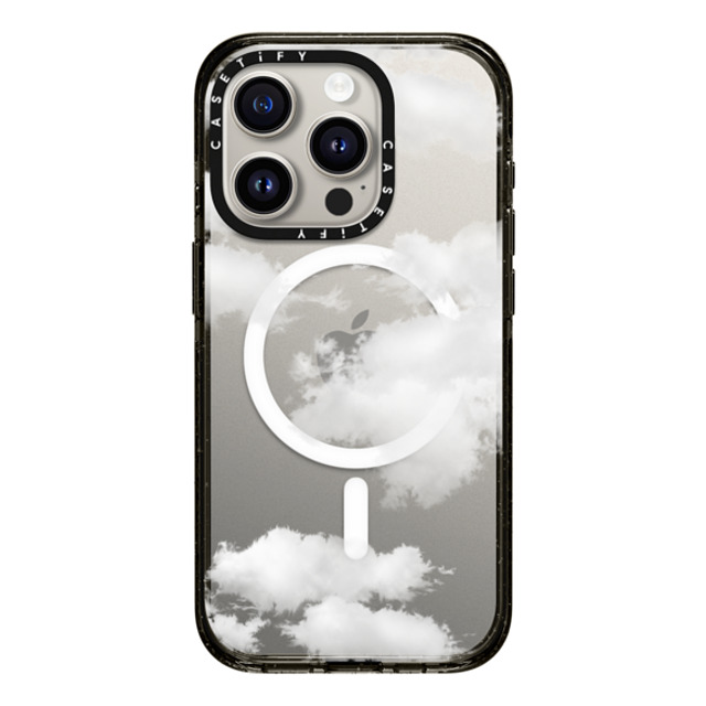 CASETiFY iPhone 15 Pro ケース ブラック インパクトケース MagSafe対応 Cloud Clouds