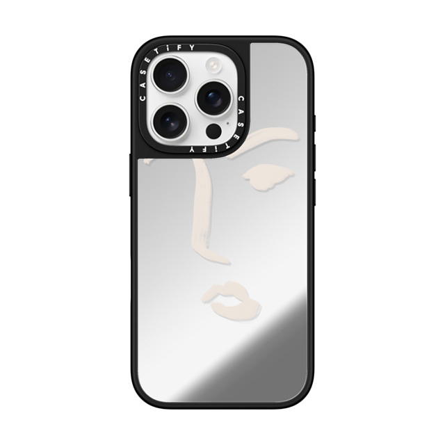 CASETiFY iPhone 16 Pro Case Silver on Black ミラーケース MagSafe対応 Line Art Line Art FACE Father's Day CASETiFY iPhone 16 Pro Case Silver on Black ミラーケース MagSafe対応 Line Art Line Art FACE Father's Day