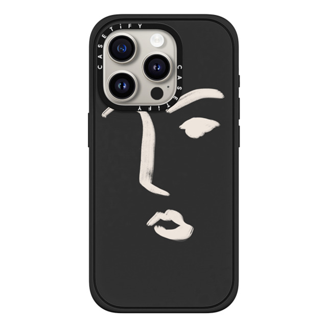 CASETiFY iPhone 15 Pro Case マットブラック Impact Case MagSafe Compatible Line Art Line Art FACE Mother's Day CASETiFY iPhone 15 Pro Case マットブラック Impact Case MagSafe Compatible Line Art Line Art FACE Mother's Day