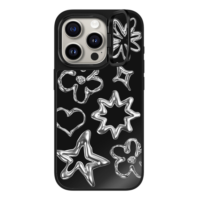 CASETiFY iPhone 15 Pro ケース Black on Black ミラー リングスタンドケース MagSafe対応 Star,Pattern Pattern,Star,Monochrome,Futurism Chrome Doodles Father's Day CASETiFY iPhone 15 Pro ケース Black on Black ミラー リングスタンドケース MagSafe対応 Star,Pattern Pattern,Star,Monochrome,Futurism Chrome Doodles Father's Day