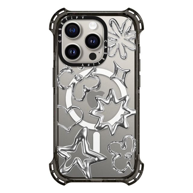 CASETiFY iPhone 15 Pro Case Black バウンスケース Futurism,Monochrome,Pattern,Star Chrome Doodles CASETiFY iPhone 15 Pro Case Black バウンスケース Futurism,Monochrome,Pattern,Star Chrome Doodles