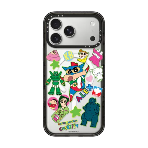iPhone 17 Pro Max - Crayon Shinchan Sticker Custom Case (Action Kamen)