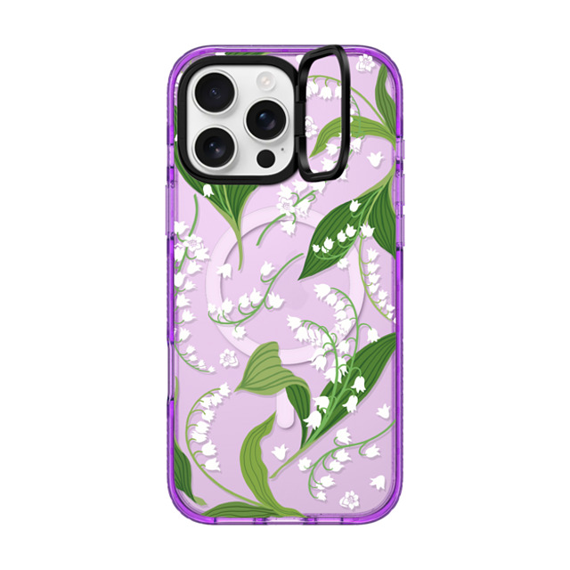 CASETiFY iPhone 16 Pro Max Case パープル インパクトリングスタンドケース MagSafe対応 フローラル Lily of the Valley CASETiFY iPhone 16 Pro Max Case パープル インパクトリングスタンドケース MagSafe対応 フローラル Lily of the Valley