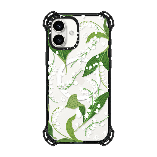 CASETiFY iPhone 16 Plus Case Black バウンスケース フローラル Lily of the Valley CASETiFY iPhone 16 Plus Case Black バウンスケース フローラル Lily of the Valley