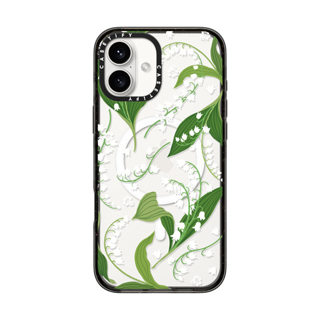 CASETiFY iPhone 16 Plus Case Black Impact Case MagSafe Compatible フローラル Lily of the Valley CASETiFY iPhone 16 Plus Case Black Impact Case MagSafe Compatible フローラル Lily of the Valley