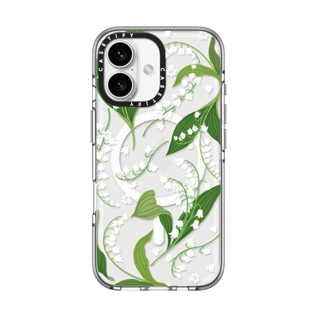 CASETiFY iPhone 16 Case Clear Clear Case MagSafe Compatible フローラル Lily of the Valley CASETiFY iPhone 16 Case Clear Clear Case MagSafe Compatible フローラル Lily of the Valley