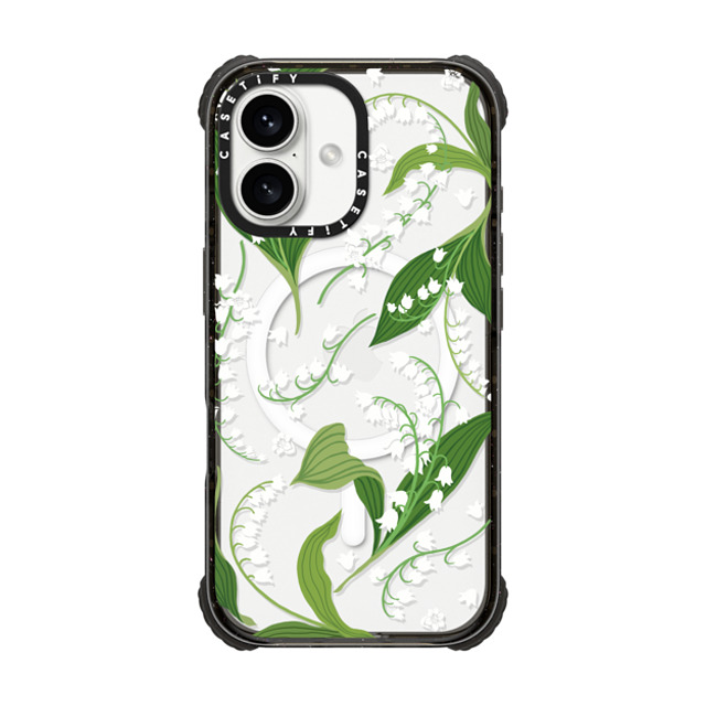 CASETiFY iPhone 16 Case Black ウルトラ インパクトケース MagSafe 対応 フローラル Lily of the Valley CASETiFY iPhone 16 Case Black ウルトラ インパクトケース MagSafe 対応 フローラル Lily of the Valley