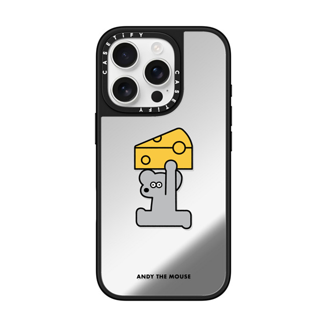 Seiji Matsumoto x CASETiFY iPhone 16 Pro ケース Silver on Black ミラーケース MagSafe対応 ANDY & CHEESE