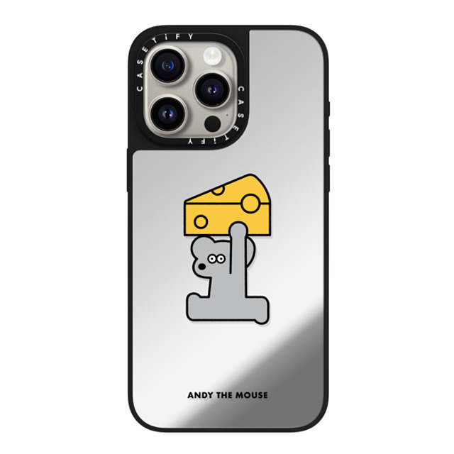 Seiji Matsumoto x CASETiFY iPhone 15 Pro Max ケース Silver on Black ミラーケース MagSafe対応 ANDY & CHEESE