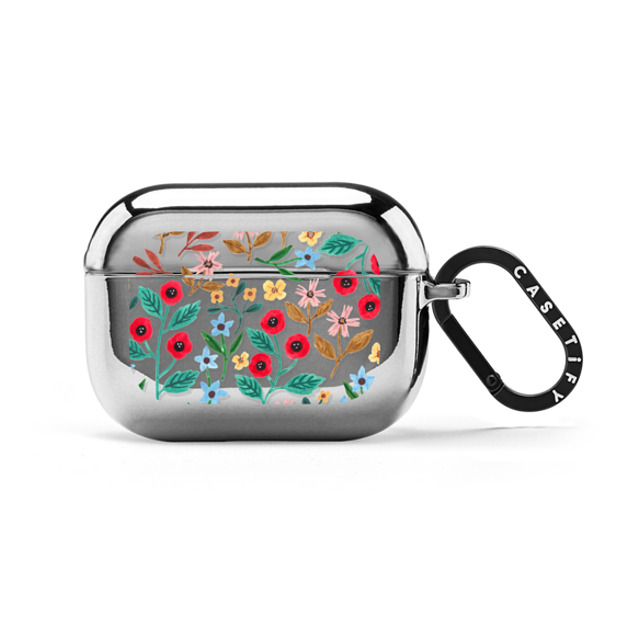 Ploypisut x CASETiFY AirPods Pro シルバー ミラー ケース Colorful Floral Airpods Case