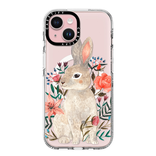 Ploypisut x CASETiFY iPhone 15 Case Summer,Floral Clear Clear Case MagSafe Compatible Rabbit Mother's Day Ploypisut x CASETiFY iPhone 15 Case Summer,Floral Clear Clear Case MagSafe Compatible Rabbit Mother's Day