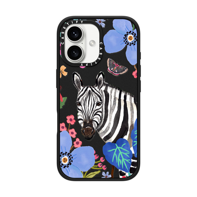 Ploypisut x CASETiFY iPhone 16 Case Summer,Animal Matte Black Impact Case MagSafe Compatible Zebra Father's Day Ploypisut x CASETiFY iPhone 16 Case Summer,Animal Matte Black Impact Case MagSafe Compatible Zebra Father's Day