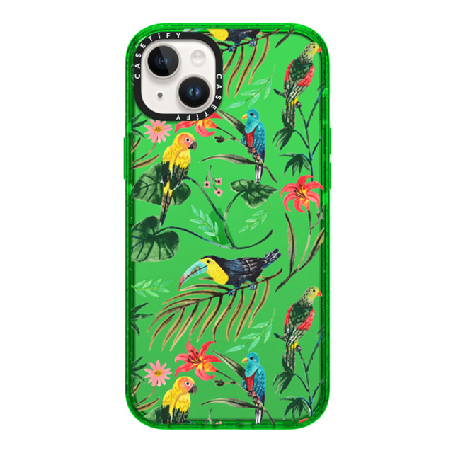 Ploypisut x CASETiFY iPhone 14 Plus ケース Summer,Floral グリーン インパクトケース Tropical Birds Back to School Ploypisut x CASETiFY iPhone 14 Plus ケース Summer,Floral グリーン インパクトケース Tropical Birds Back to School