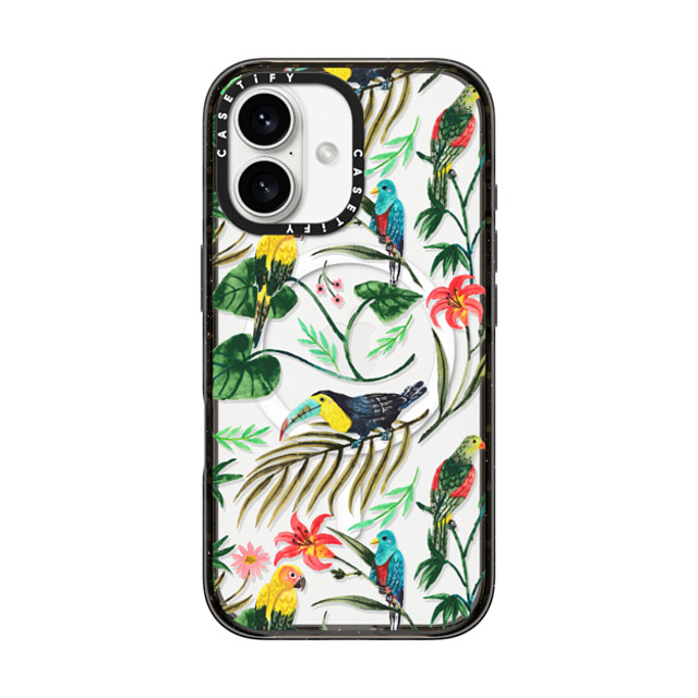 Ploypisut x CASETiFY iPhone 16 ケース Summer,Floral ブラック インパクトケース MagSafe対応 Tropical Birds Father's Day Ploypisut x CASETiFY iPhone 16 ケース Summer,Floral ブラック インパクトケース MagSafe対応 Tropical Birds Father's Day