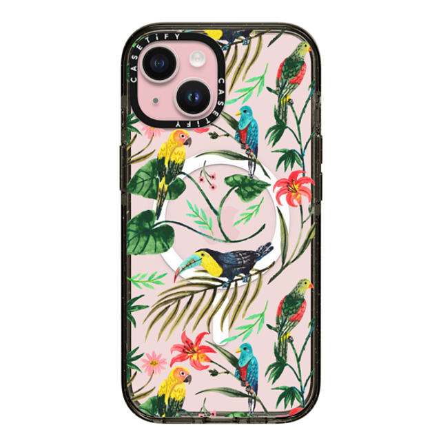 Ploypisut x CASETiFY iPhone 15 Case Summer,Floral Black Impact Case MagSafe Compatible Tropical Birds Mother's Day Ploypisut x CASETiFY iPhone 15 Case Summer,Floral Black Impact Case MagSafe Compatible Tropical Birds Mother's Day