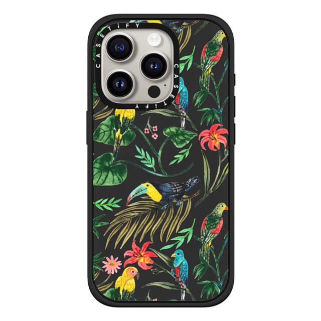 Ploypisut x CASETiFY iPhone 15 Pro Case Summer,Floral マットブラック Impact Case MagSafe Compatible Tropical Birds Mother's Day Ploypisut x CASETiFY iPhone 15 Pro Case Summer,Floral マットブラック Impact Case MagSafe Compatible Tropical Birds Mother's Day