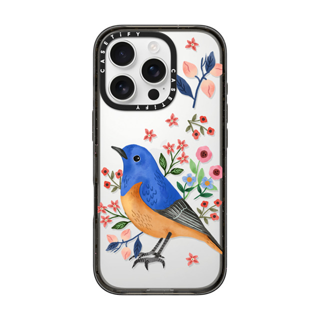 Ploypisut x CASETiFY iPhone 16 Pro ケース ブラック インパクトケース Blue Bird Ploypisut x CASETiFY iPhone 16 Pro ケース ブラック インパクトケース Blue Bird