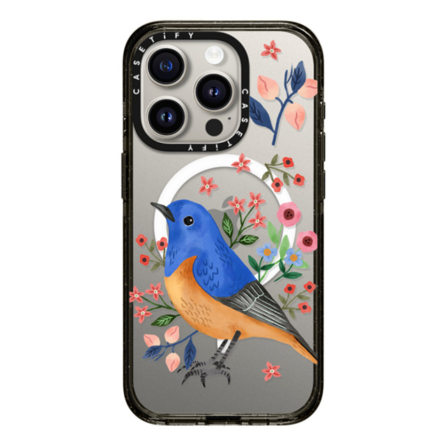 Ploypisut x CASETiFY iPhone 15 Pro Case Summer Black Impact Case MagSafe Compatible Blue Bird Back to School Ploypisut x CASETiFY iPhone 15 Pro Case Summer Black Impact Case MagSafe Compatible Blue Bird Back to School