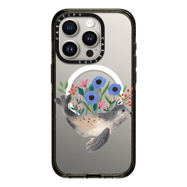 Ploypisut x CASETiFY iPhone 15 Pro ケース Summer,Animal ブラック インパクトケース MagSafe対応 Seal Back to School Ploypisut x CASETiFY iPhone 15 Pro ケース Summer,Animal ブラック インパクトケース MagSafe対応 Seal Back to School