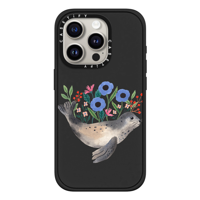 Ploypisut x CASETiFY iPhone 15 Pro ケース Summer,Animal マットブラック インパクトケース MagSafe対応 Seal Back to School Ploypisut x CASETiFY iPhone 15 Pro ケース Summer,Animal マットブラック インパクトケース MagSafe対応 Seal Back to School