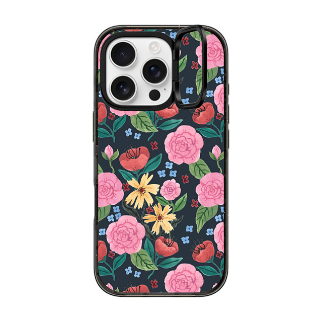 Ploypisut x CASETiFY iPhone 16 Pro Case Summer,Floral ブラック インパクトリングスタンドケース MagSafe対応 Spring Flower D Mother's Day Ploypisut x CASETiFY iPhone 16 Pro Case Summer,Floral ブラック インパクトリングスタンドケース MagSafe対応 Spring Flower D Mother's Day