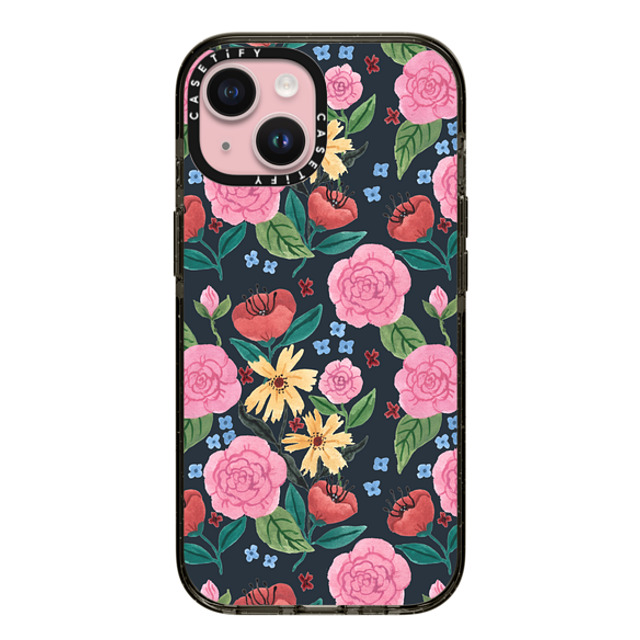 Ploypisut x CASETiFY iPhone 15 Case Summer,Floral ブラック インパクトケース MagSafe対応 Spring Flower D Mother's Day Ploypisut x CASETiFY iPhone 15 Case Summer,Floral ブラック インパクトケース MagSafe対応 Spring Flower D Mother's Day