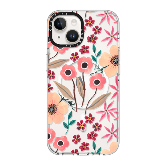 Ploypisut x CASETiFY iPhone 14 Case Clear Clear Case MagSafe Compatible Pink Floral Ploypisut x CASETiFY iPhone 14 Case Clear Clear Case MagSafe Compatible Pink Floral