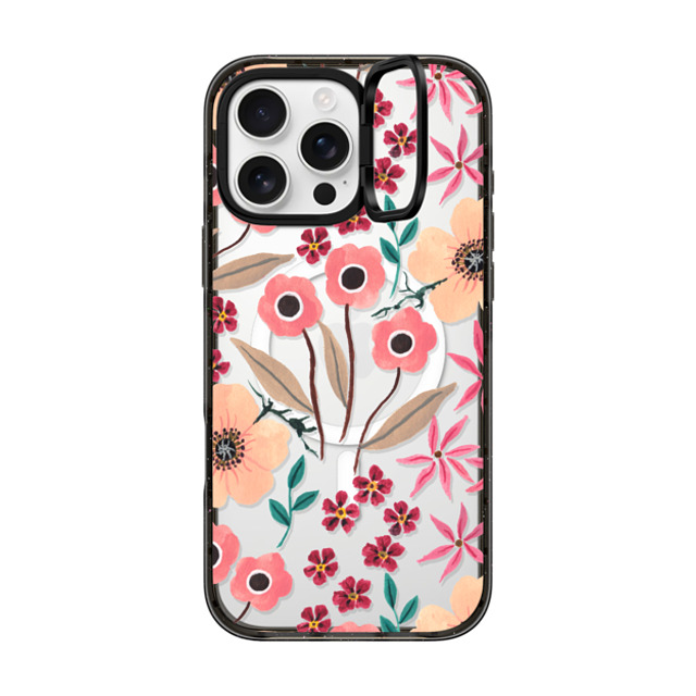 Ploypisut x CASETiFY iPhone 16 Pro Max ケース Summer,Floral ブラック インパクトリングスタンドケース MagSafe対応 Pink Floral Father's Day Ploypisut x CASETiFY iPhone 16 Pro Max ケース Summer,Floral ブラック インパクトリングスタンドケース MagSafe対応 Pink Floral Father's Day