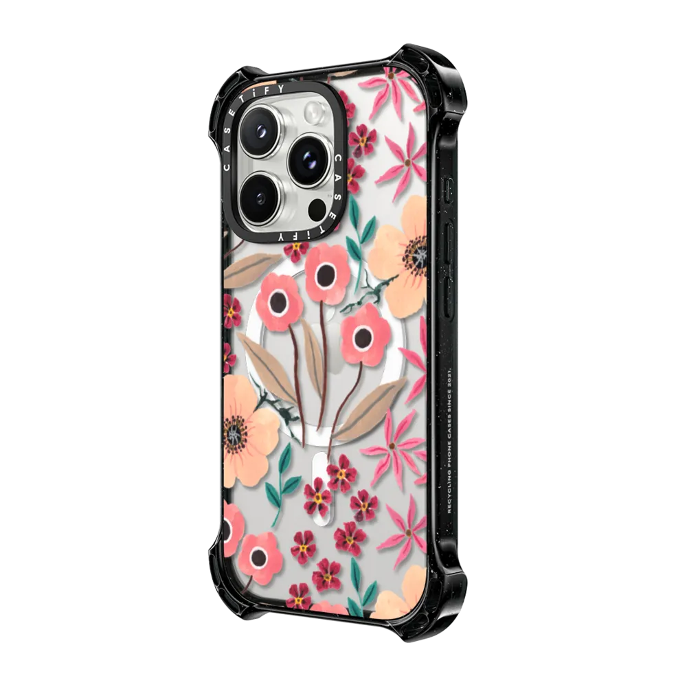 Bounce iPhone 16 Pro Max Case MagSafe Compatible - Pink Floral