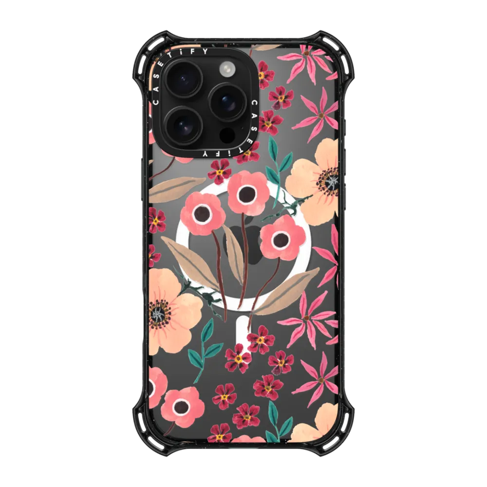 Bounce iPhone 16 Pro Max Case MagSafe Compatible - Pink Floral