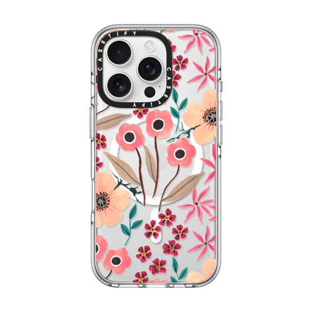 Ploypisut x CASETiFY iPhone 16 Pro Case Clear Clear Case MagSafe Compatible Pink Floral Ploypisut x CASETiFY iPhone 16 Pro Case Clear Clear Case MagSafe Compatible Pink Floral
