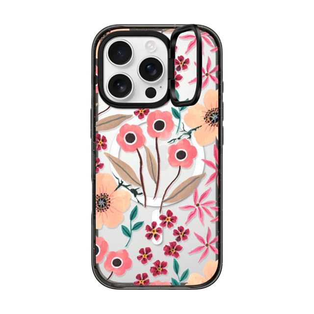 Ploypisut x CASETiFY iPhone 16 Pro Case Summer,Floral Black インパクトリングスタンドケース MagSafe対応 Pink Floral Father's Day Ploypisut x CASETiFY iPhone 16 Pro Case Summer,Floral Black インパクトリングスタンドケース MagSafe対応 Pink Floral Father's Day