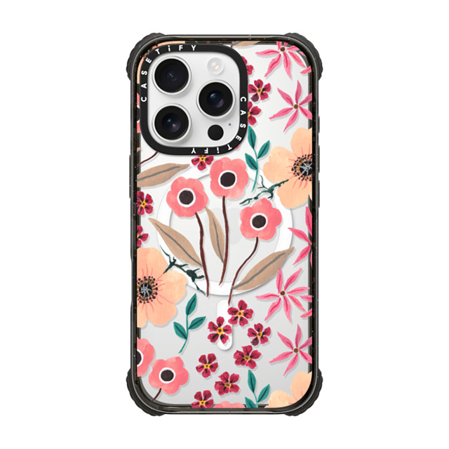 Ploypisut x CASETiFY iPhone 16 Pro Case Black ウルトラ インパクトケース MagSafe 対応 Pink Floral Ploypisut x CASETiFY iPhone 16 Pro Case Black ウルトラ インパクトケース MagSafe 対応 Pink Floral