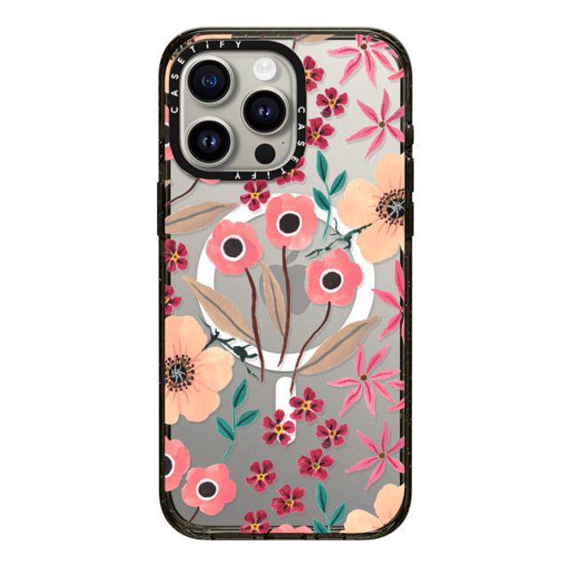 Ploypisut x CASETiFY iPhone 15 Pro Max ケース Summer,Floral ブラック インパクトケース MagSafe対応 Pink Floral Back to School Ploypisut x CASETiFY iPhone 15 Pro Max ケース Summer,Floral ブラック インパクトケース MagSafe対応 Pink Floral Back to School