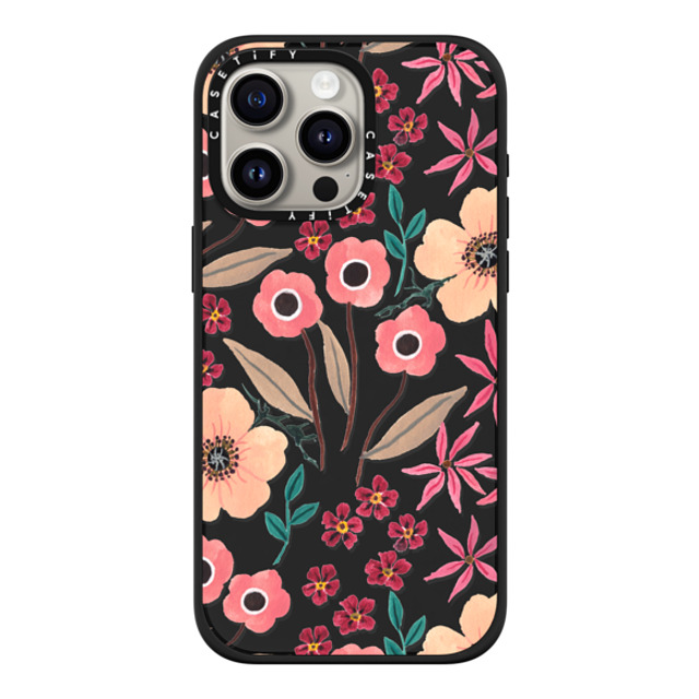 Ploypisut x CASETiFY iPhone 15 Pro Max Case Matte Black Impact Case MagSafe Compatible Pink Floral Ploypisut x CASETiFY iPhone 15 Pro Max Case Matte Black Impact Case MagSafe Compatible Pink Floral