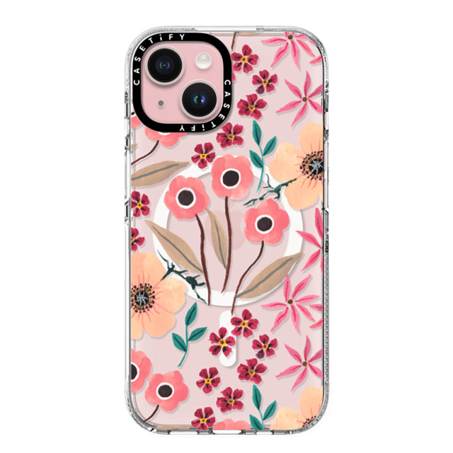 Ploypisut x CASETiFY iPhone 15 Case Summer,Floral Clear Clear Case MagSafe Compatible Pink Floral Father's Day Ploypisut x CASETiFY iPhone 15 Case Summer,Floral Clear Clear Case MagSafe Compatible Pink Floral Father's Day