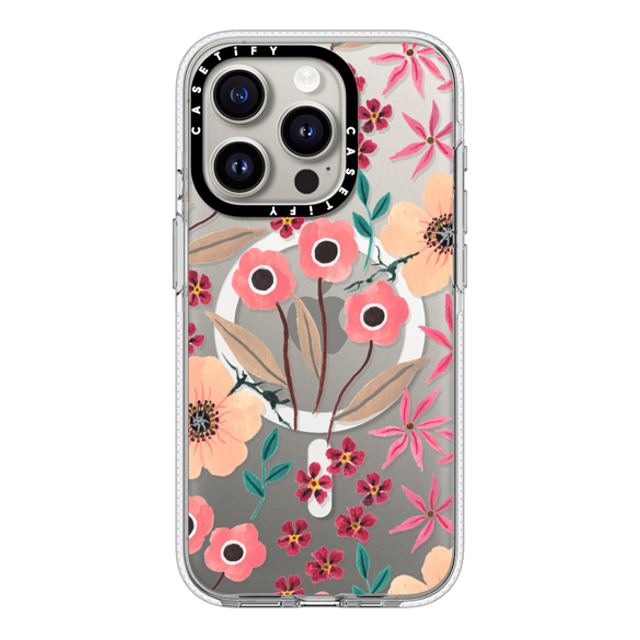 Ploypisut x CASETiFY iPhone 15 Pro Case Clear Clear Case MagSafe Compatible Pink Floral Ploypisut x CASETiFY iPhone 15 Pro Case Clear Clear Case MagSafe Compatible Pink Floral