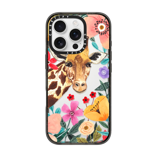 Ploypisut x CASETiFY iPhone 16 Pro ケース Summer,Animal ブラック インパクトケース Giraffe Back to School Ploypisut x CASETiFY iPhone 16 Pro ケース Summer,Animal ブラック インパクトケース Giraffe Back to School