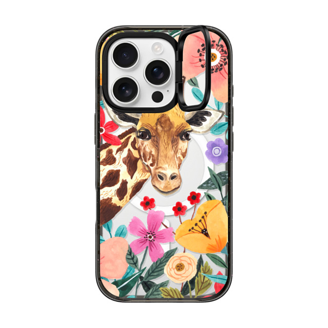 Ploypisut x CASETiFY iPhone 16 Pro ケース Summer,Animal ブラック インパクトリングスタンドケース MagSafe対応 Giraffe Father's Day Ploypisut x CASETiFY iPhone 16 Pro ケース Summer,Animal ブラック インパクトリングスタンドケース MagSafe対応 Giraffe Father's Day