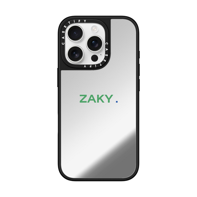 CASETiFY iPhone 16 Pro ケース Silver on Black ミラーケース MagSafe対応 Custom Case - zaky.