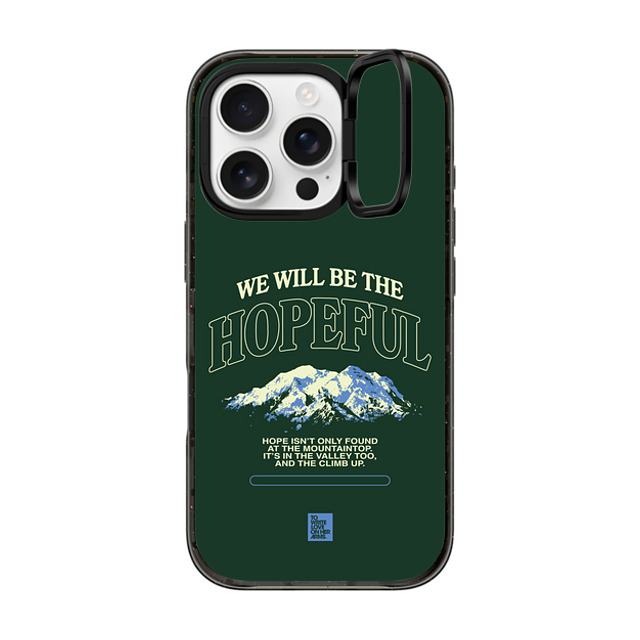 TWLOHA x CASETiFY iPhone 16 Pro ケース ブラック インパクトリングスタンドケース MagSafe対応 The Climb Up