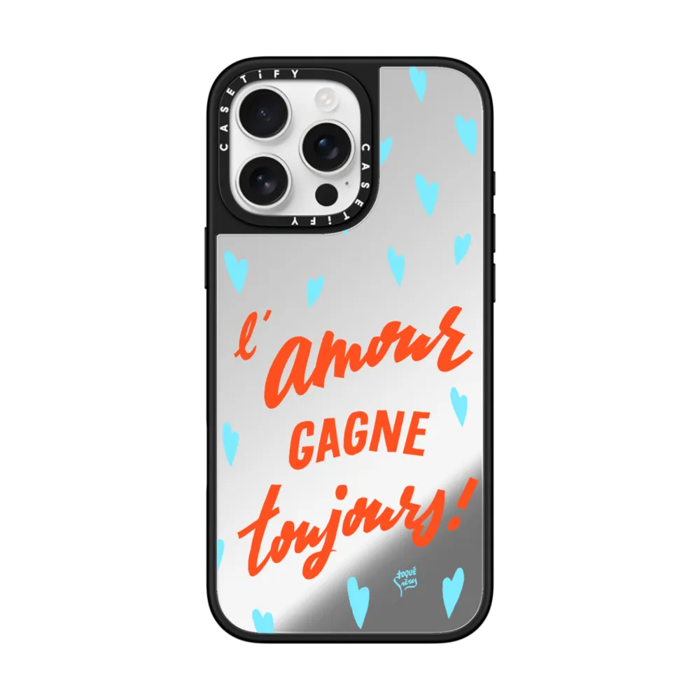 Mirror iPhone 16 Pro Max Case MagSafe Compatible - Toque Freres - L'amour gagne toujours