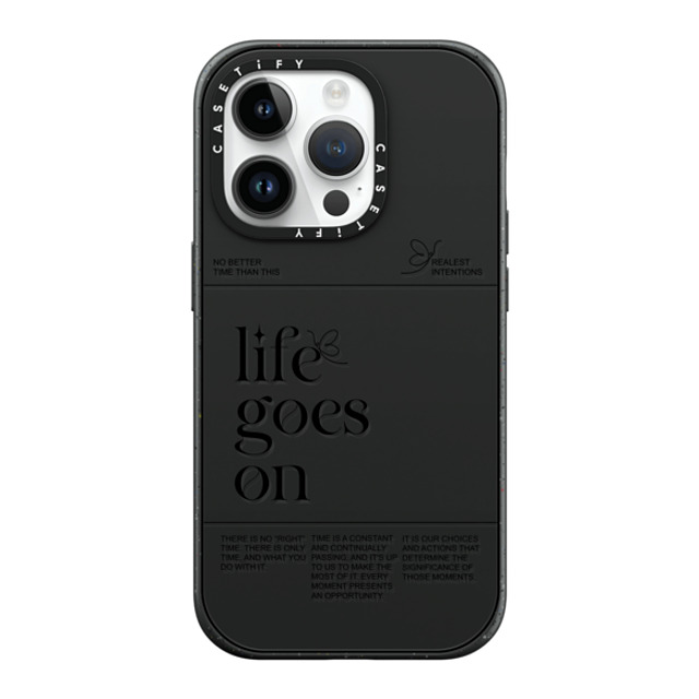 Realest Intentions x CASETiFY iPhone 14 Pro ケース マットブラック インパクトケース MagSafe対応 Life Goes On