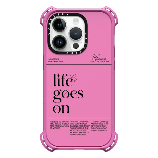 Realest Intentions x CASETiFY iPhone 14 Pro ケース Matte Pink バウンスケース Life Goes On