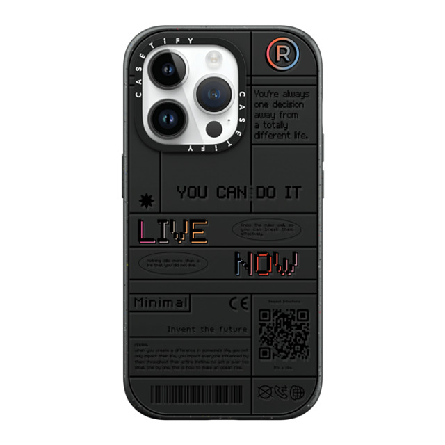 Realest Intentions x CASETiFY iPhone 14 Pro ケース マットブラック インパクトケース MagSafe対応 Live Now