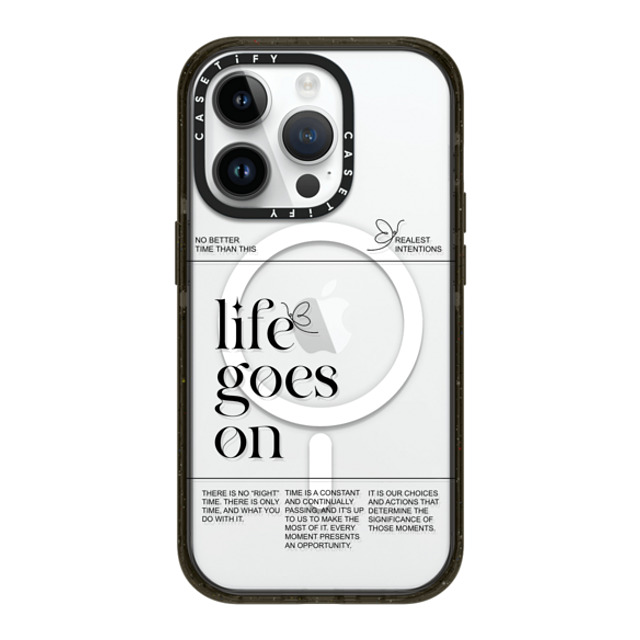 Realest Intentions x CASETiFY iPhone 14 Pro ケース ブラック インパクトケース MagSafe対応 Life Goes On