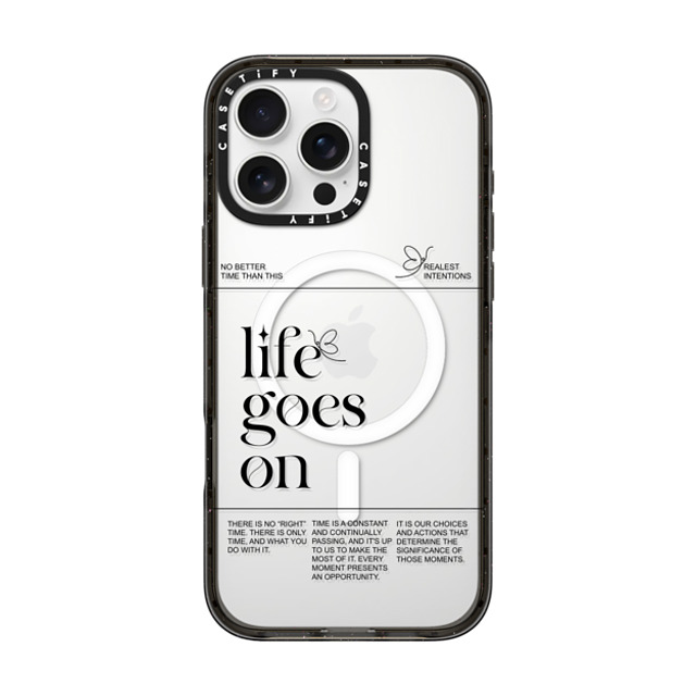 Realest Intentions x CASETiFY iPhone 16 Pro Max ケース ブラック インパクトケース MagSafe対応 Life Goes On