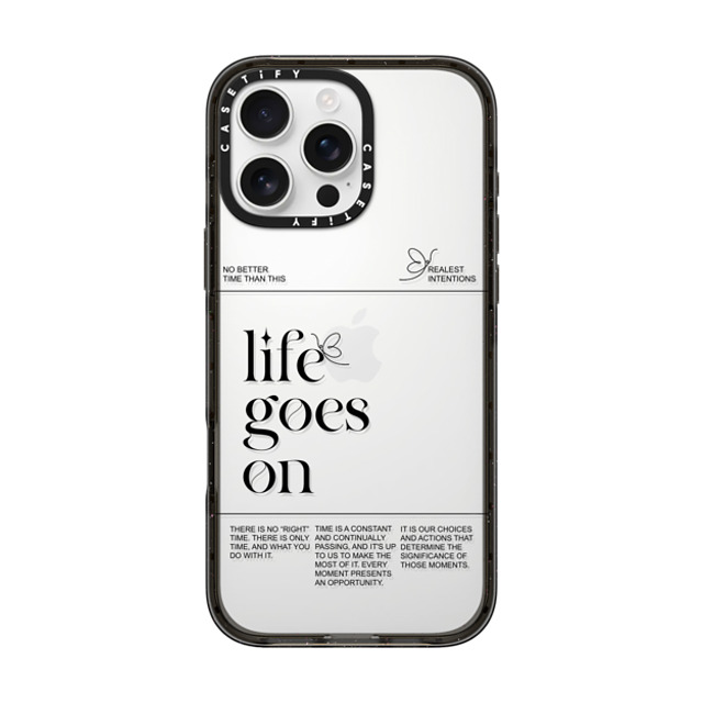 Realest Intentions x CASETiFY iPhone 16 Pro Max ケース ブラック インパクトケース Life Goes On