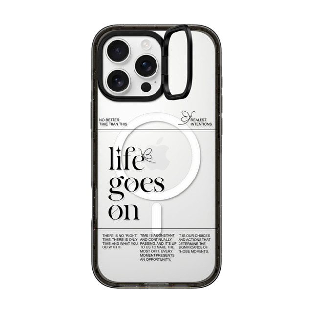 Realest Intentions x CASETiFY iPhone 16 Pro Max ケース ブラック インパクトリングスタンドケース MagSafe対応 Life Goes On